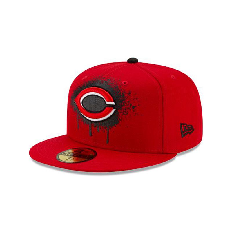 MLB Cincinnati Reds Drip Front 59Fifty Fitted (XWV0057) - Red New Era Caps